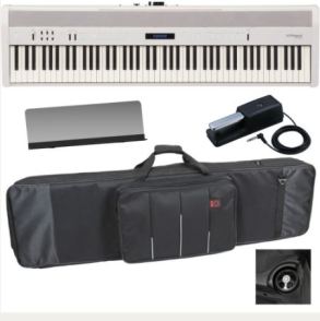 Roland FP-60 White Stage Digital Piano 88 Key Weighted and Carrying Bag With Wheels